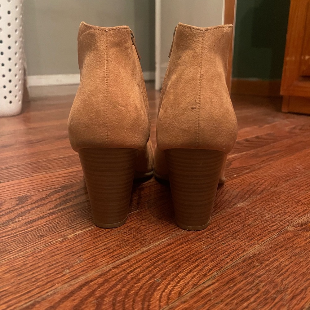Tan heeled booties